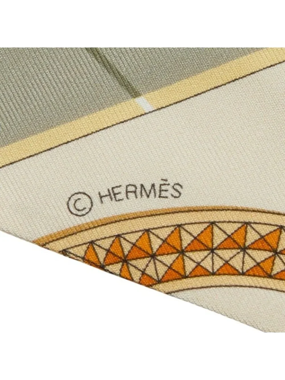 Hermes Twilly Grand Apparat Scarf Beige Multicolor - Picture 4 of 4